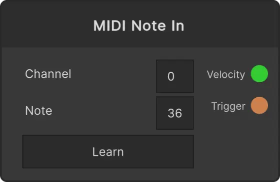 MIDI Note In node